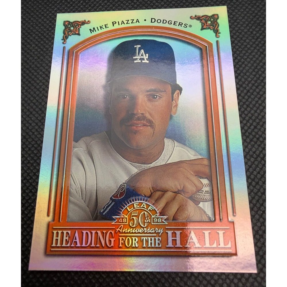 1998 Donruss Leaf 50th Anniversary Mike Piazza Dodgers Serialized 3373/3500 Card